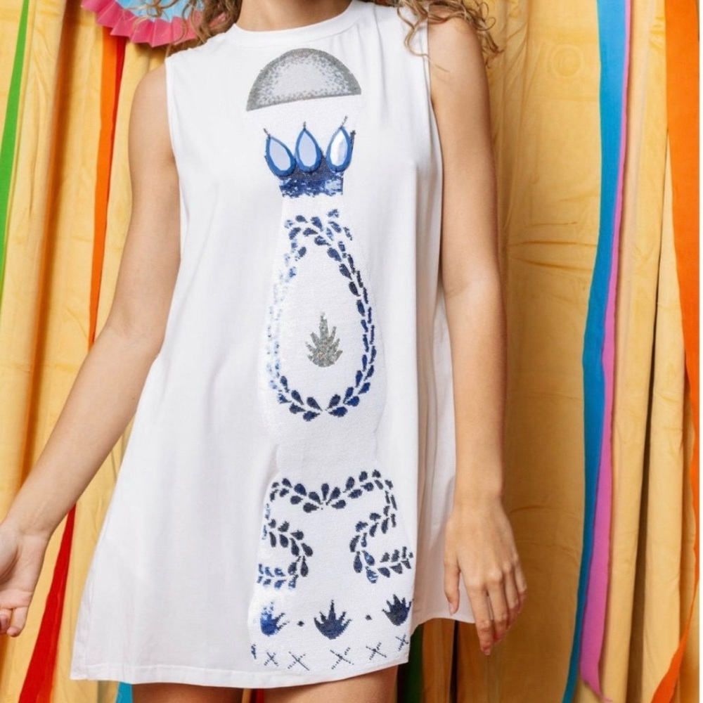 QUEEN OF SPARKLES Lime & Tequila Tank Dress
